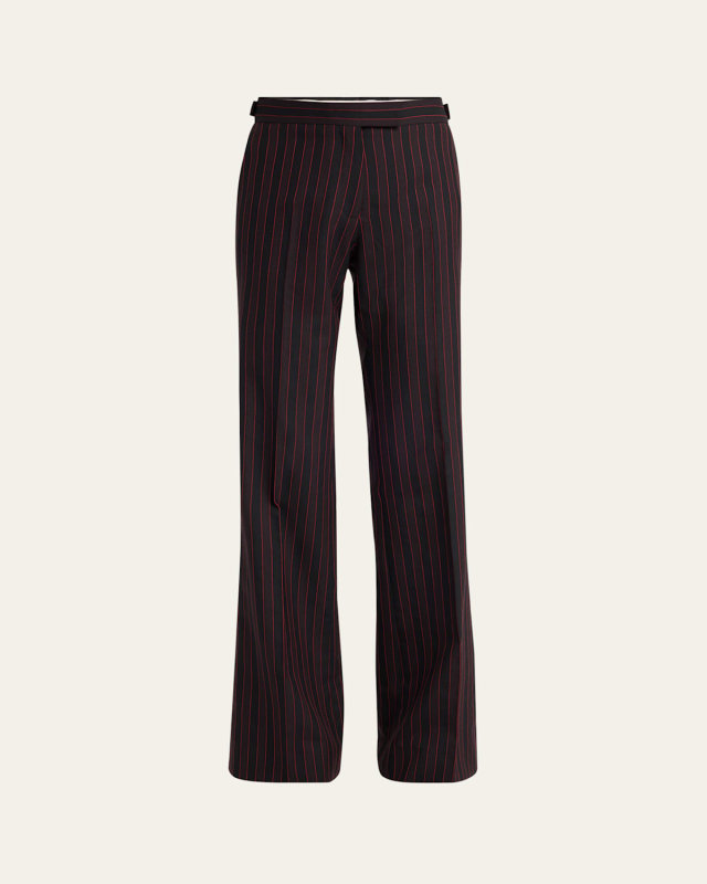 Pinstriped Flare Trousers